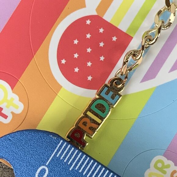ALEX AND ANI Color Infusion Charm "PRIDE" Colorful Bracelet Shiny Gold NEW - Picture 7 of 7